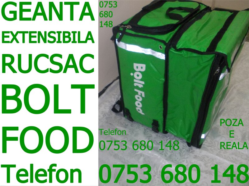 Geanta Bolt Food modelul nou extensibil de rucsac Bolt bun si pt Glovo Wolt